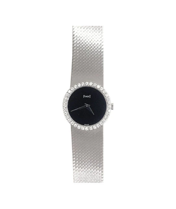 Piaget 926B2 Hand Winding Black Dial Womens Watches In 18k White Gold