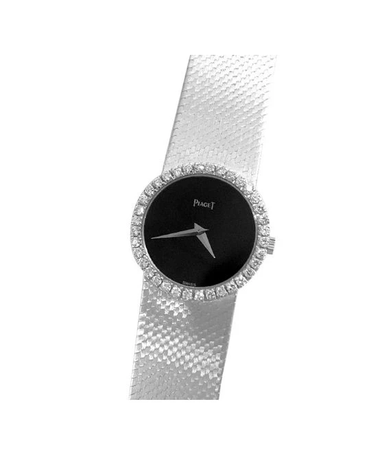 Piaget 926B2 Hand Winding Black Dial Womens Watches In 18k White Gold