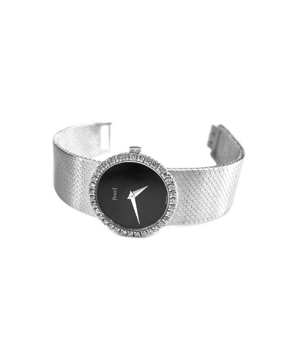 Piaget 926B2 Hand Winding Black Dial Womens Watches In 18k White Gold