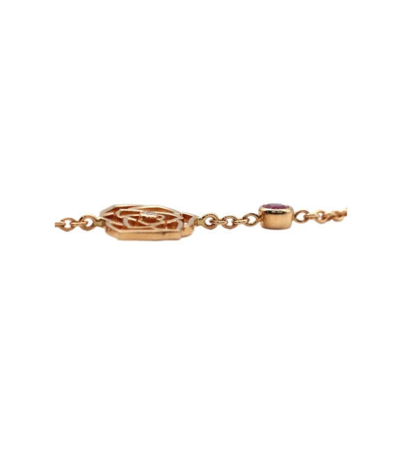 Piaget Size 19 Pink Sapphire Diamond Bracelet In 18k Yellow Gold