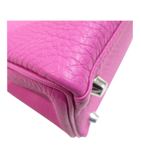 Hermes 2018 (Stamp C) Size 28 Rose Pourpre Pink Togo Leather Kelly Handbag with Palladium Hardware