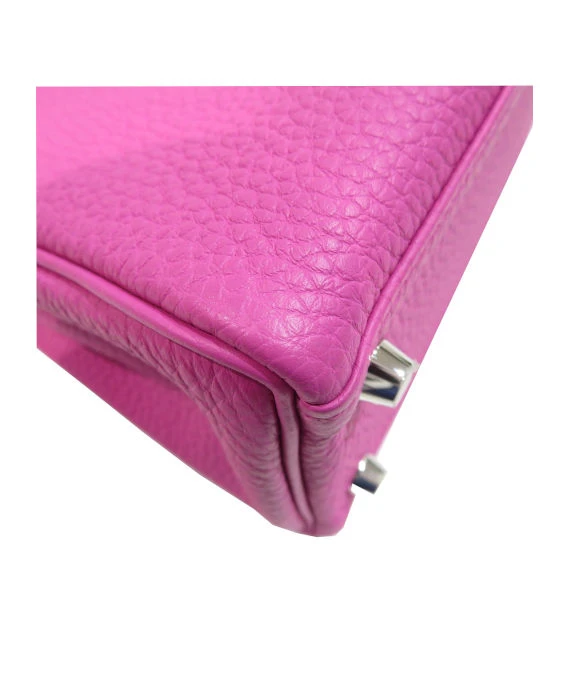 Hermes 2018 (Stamp C) Size 28 Rose Pourpre Pink Togo Leather Kelly Handbag with Palladium Hardware