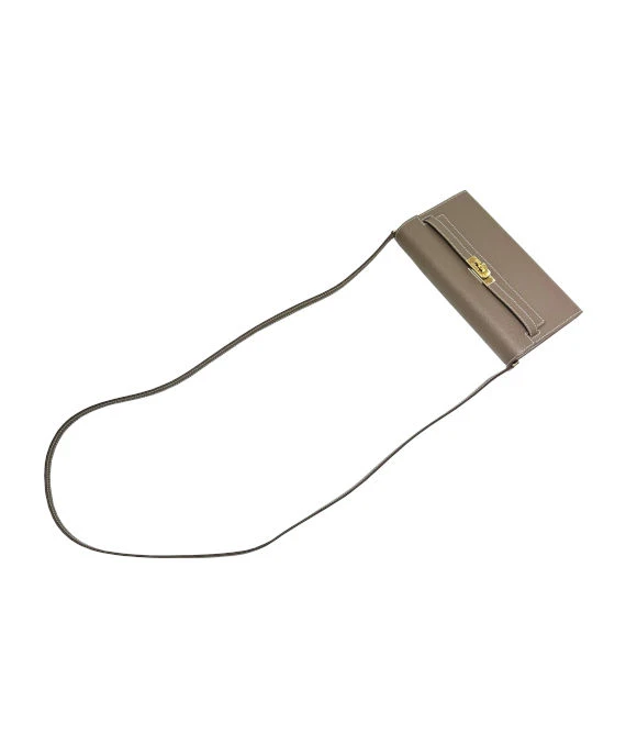 Hermes 2022 (Stamp U) Epsom Leather Kelly To Go in Etoupe Color with Palladium Hardware