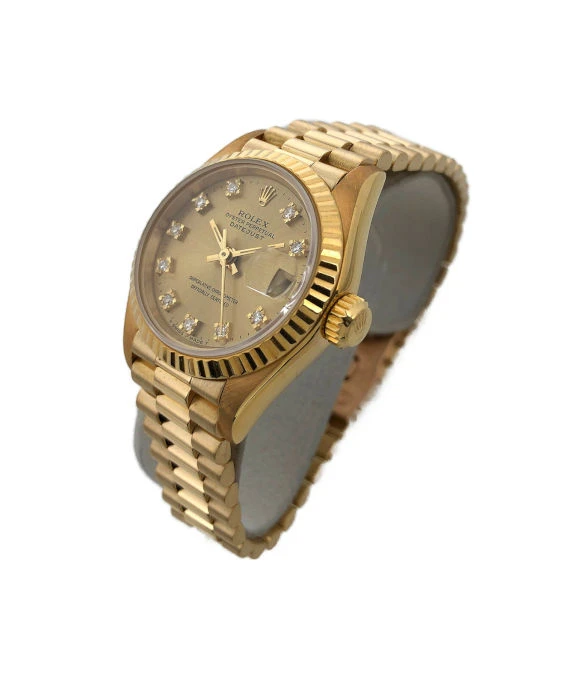 Rolex 69178G Datejust 26mm 18k Solid Yellow Gold and Diamond Womens Watch