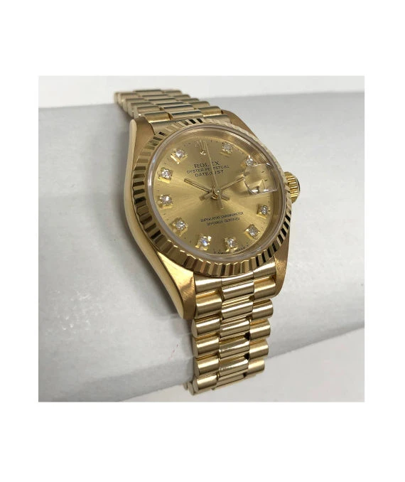 Rolex 69178G Datejust 26mm 18k Solid Yellow Gold and Diamond Womens Watch