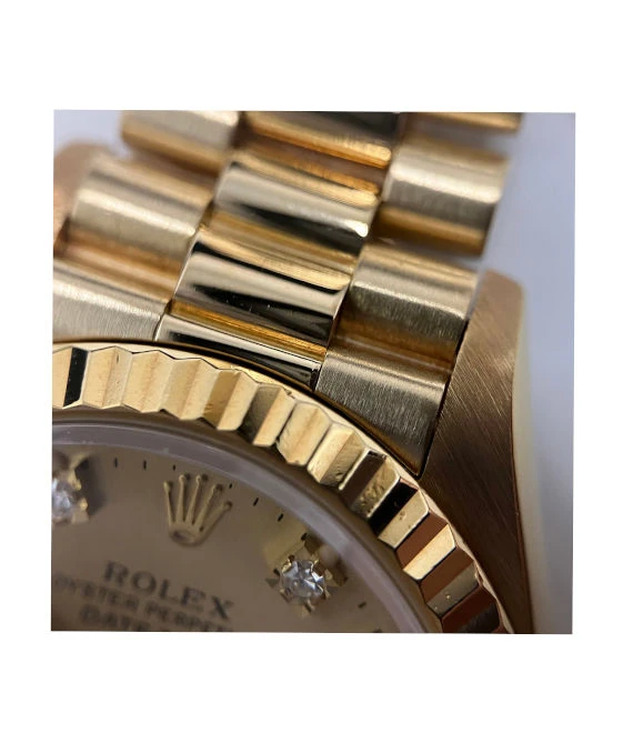 Rolex 69178G Datejust 26mm 18k Solid Yellow Gold and Diamond Womens Watch