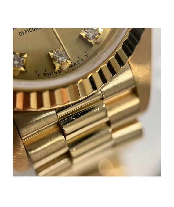 Rolex 69178G Datejust 26mm 18k Solid Yellow Gold and Diamond Womens Watch