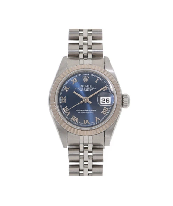 Rolex 79174 Datejust 26mm Blue Roman Dial White Gold and Stainless Steel Automatic Womens Watch