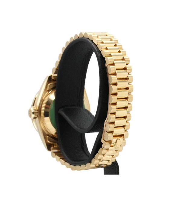 Rolex 69078G Datejust 26mm Champagne Dial in 18k Yellow Gold with Emerald and Diamonds Womens Watch