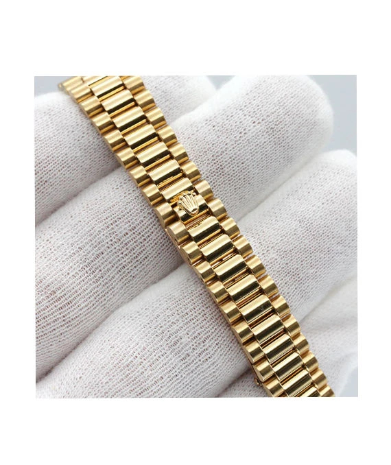 Rolex 69078G Datejust 26mm Champagne Dial in 18k Yellow Gold with Emerald and Diamonds Womens Watch