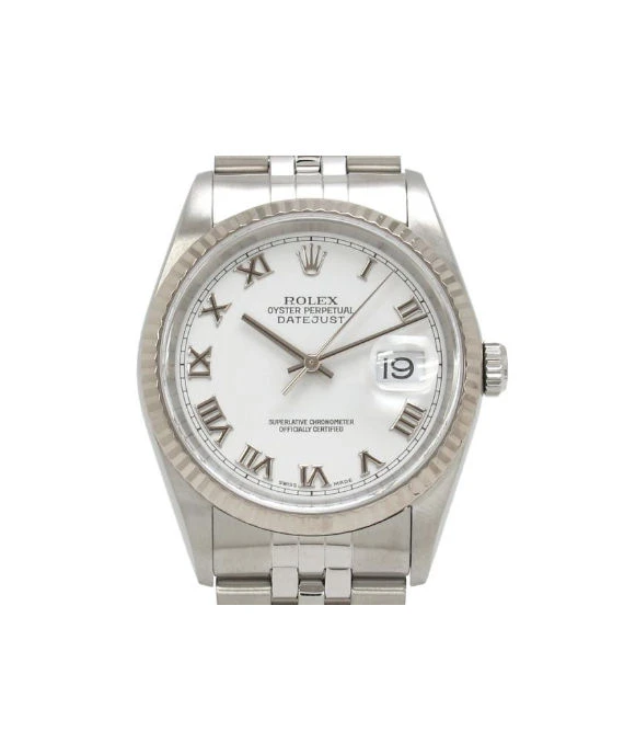 Rolex Datejust 16234 36mm White Roman dial Stainless Steel/White Gold Automatic Mens Watch