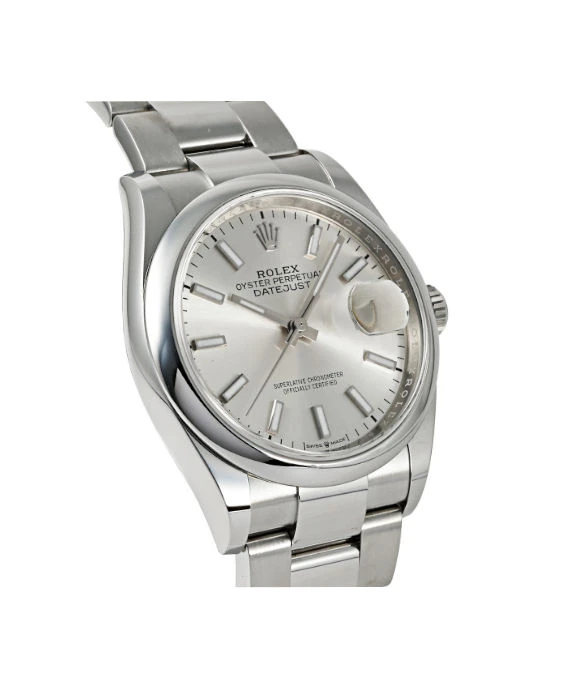 Rolex Datejust 126200 36mm Silver/Bar Dial Stainless Steel Automatic Mens Watch