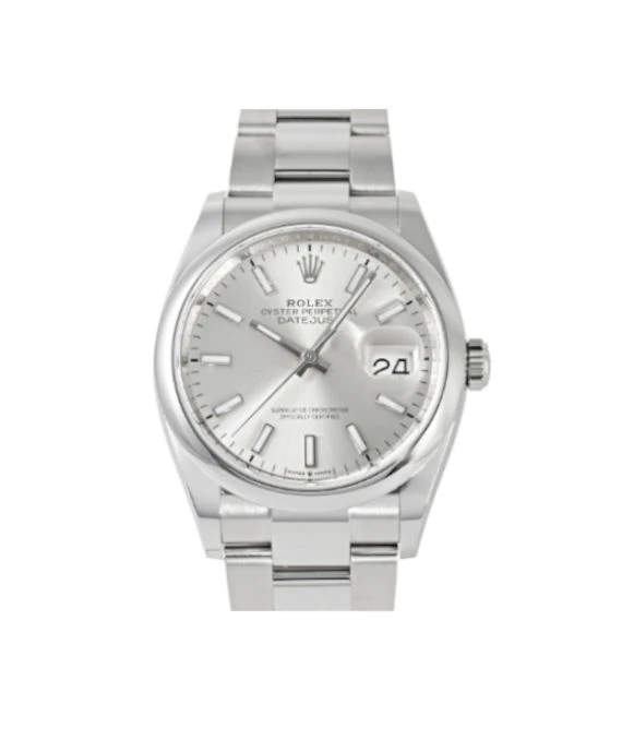 Rolex Datejust 126200 36mm Silver/Bar Dial Stainless Steel Automatic Mens Watch