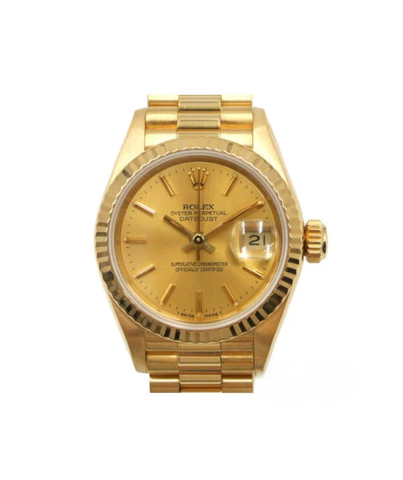 Rolex 69178 Datejust 26mm 18k Solid Yellow Gold Champagne Automatic Womens Watch
