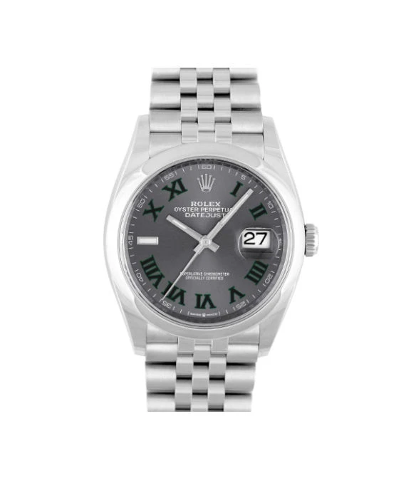 Rolex Datejust 126200 36mm Slate Green Roman Dial Automatic Stainless SteelJubilee Bracelet Mens Watch