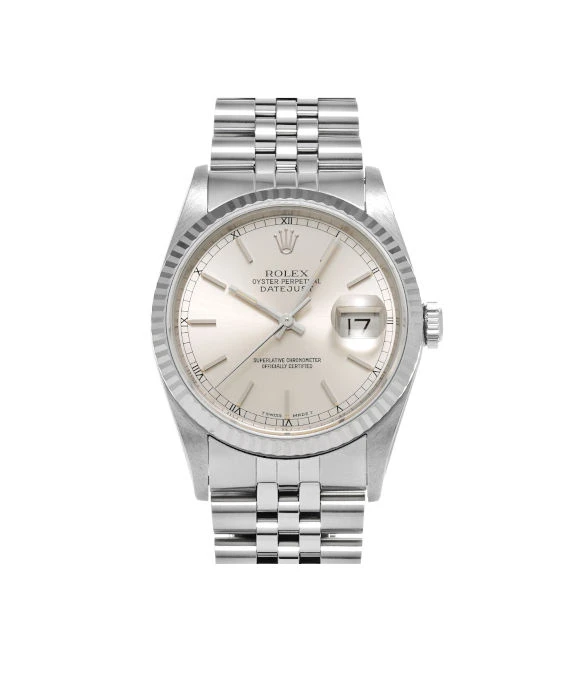 Rolex 1990 Datejust 16234 L Automatic Stainless Steel White Gold Jubilee Bracelet Mens Watch
