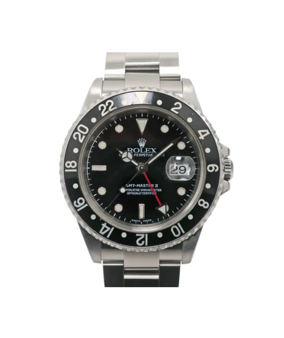 Rolex 2000 GMT-Master II 16710 P 40mm Black Bezel Stainless Steel Automatic Mens Watch