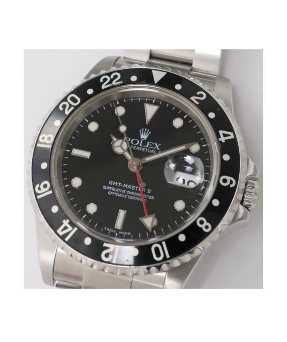 Rolex 2000 GMT-Master II 16710 P 40mm Black Bezel Stainless Steel Automatic Mens Watch