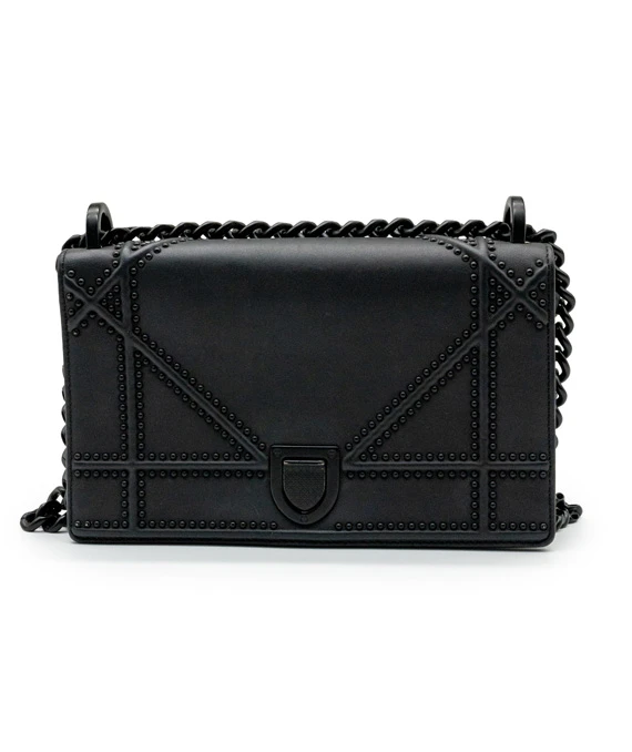 Christian Dior Black Ultra Matte Leather Small Diorama Shoulder Bag