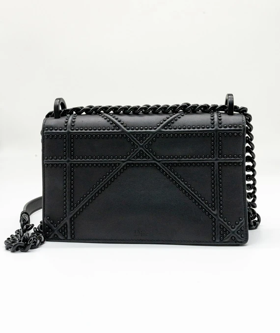 Christian Dior Black Ultra Matte Leather Small Diorama Shoulder Bag