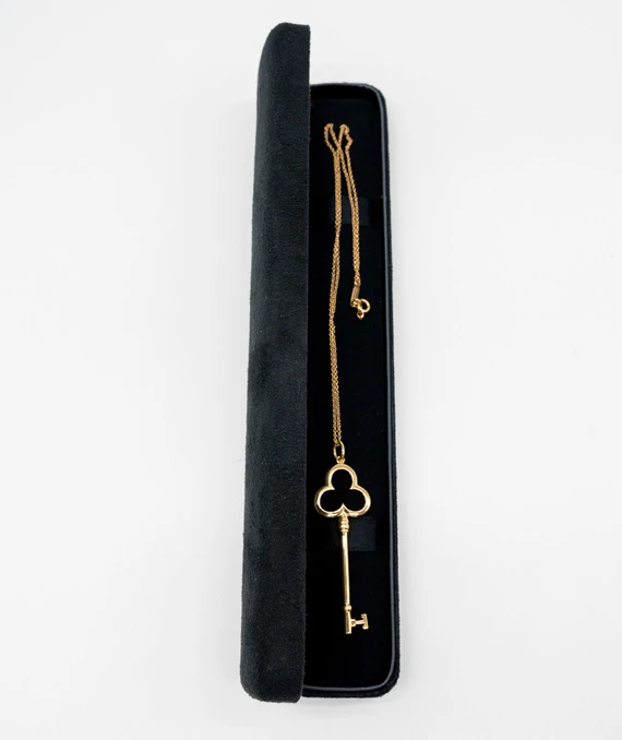 Tiffany  Co. Trefoil Key 18K Yellow Gold Pendant
