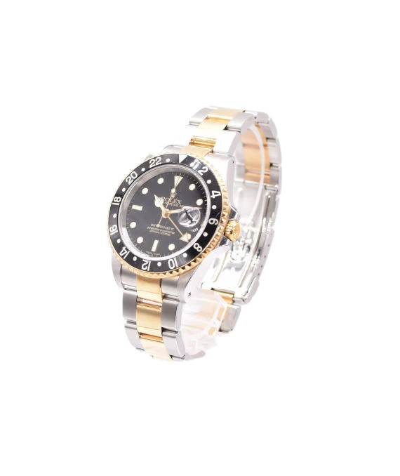 Rolex GMT-Master II 16713 40mm Black Dial Yellow Gold and Stainless Steel Mens Watch