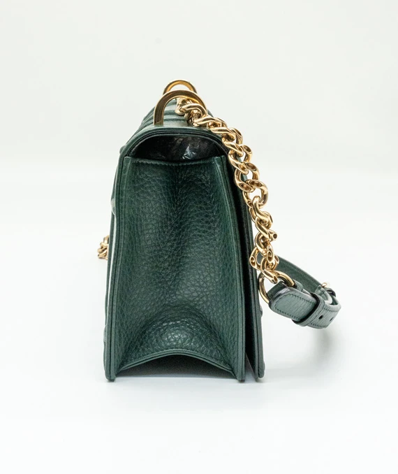 Christian Dior Green Leather Medium Diorama Shoulder Bag