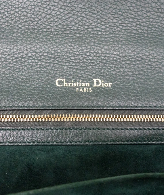 Christian Dior Green Leather Medium Diorama Shoulder Bag