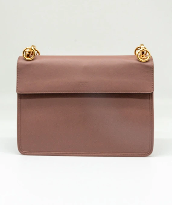 Fendi Pink Color Leather Kan I F Logo Shoulder Bag