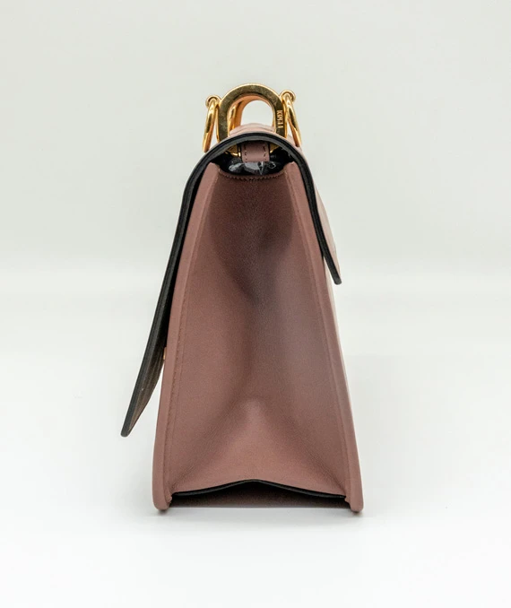 Fendi Pink Color Leather Kan I F Logo Shoulder Bag