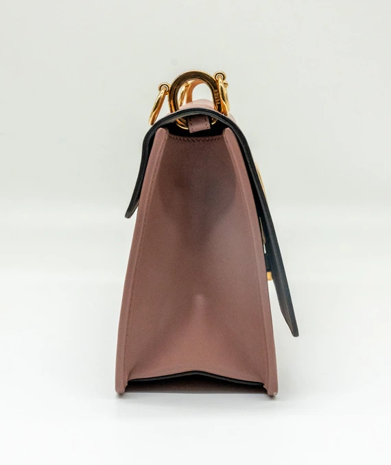Fendi Pink Color Leather Kan I F Logo Shoulder Bag