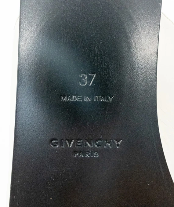 Givenchy Size 37 White Bedford Leather Flat Mules