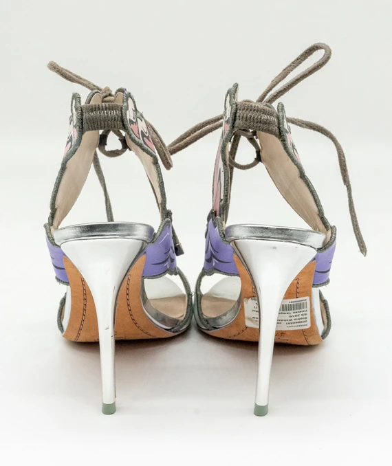 Sophia Webster Size 37.5 Heaven Tempest Orchid Tie Front Sandals Heels