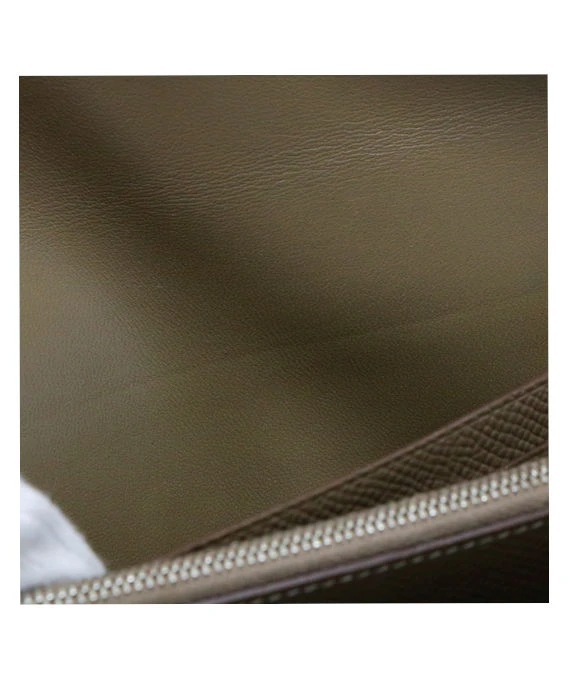 Hermes 2018 (Stamp C) Epsom Leather Constance Long Wallet in Etoupe Color with Palladium Hardware