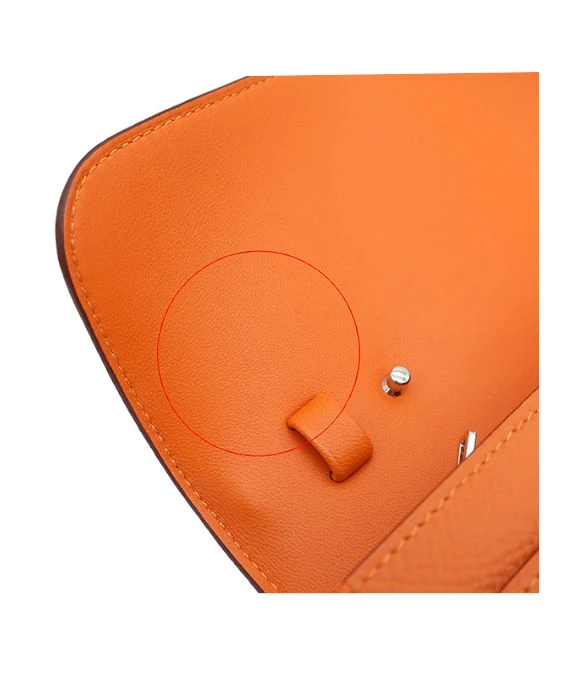 Hermes 2023 (Stamp B) Epsom Leather Constance Long Wallet in Orange Color with Palladium Hardware