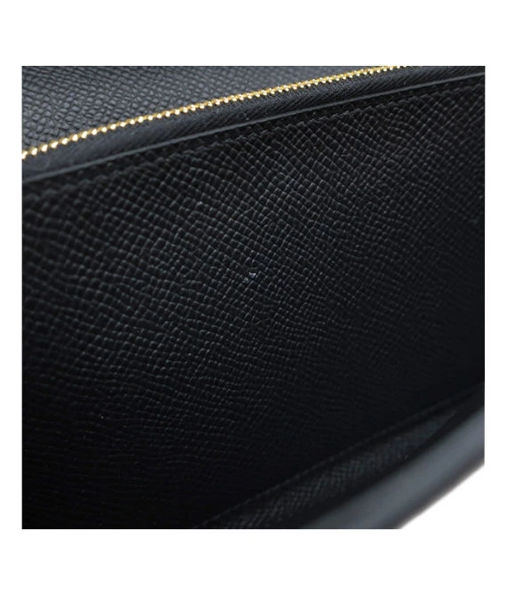 Hermes 2023 (Stamp B) Epsom Leather Kelly To Go Long Wallet in Black Color with Gold Hardware