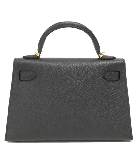 Hermes 2023 Mini kelly 2 Black Color in Epson Leather with Gold Hardware