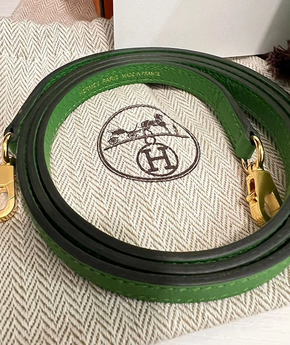 HERMES 2023 Green Mini Kelly in Epsom Leather with Gold Hardware