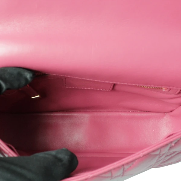 Christian Dior Cannage Calfskin Pink Caro Small Bag with Gold Hardware