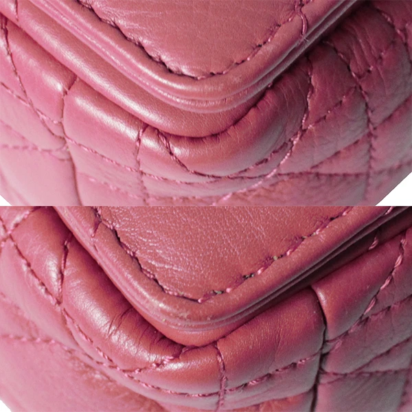 Christian Dior Cannage Calfskin Pink Caro Small Bag with Gold Hardware