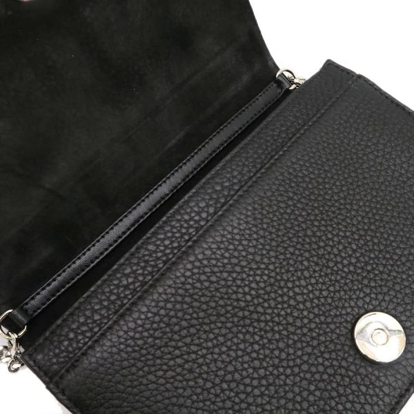 Christian Dior Black Leather Diorama Chain Shoulder Bag