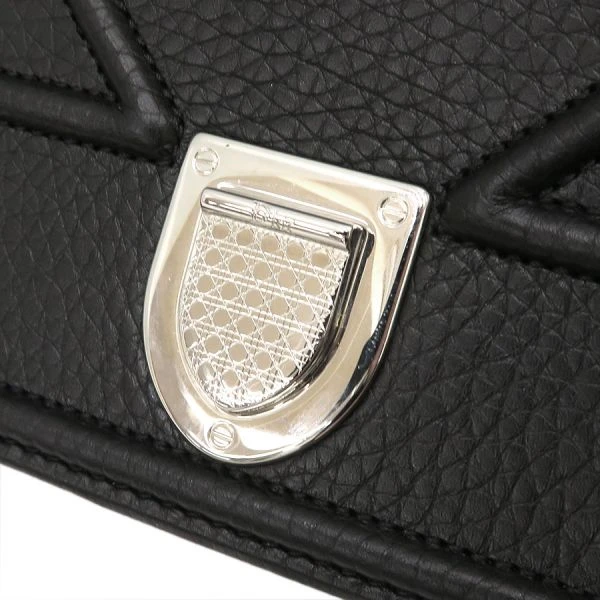Christian Dior Black Leather Diorama Chain Shoulder Bag