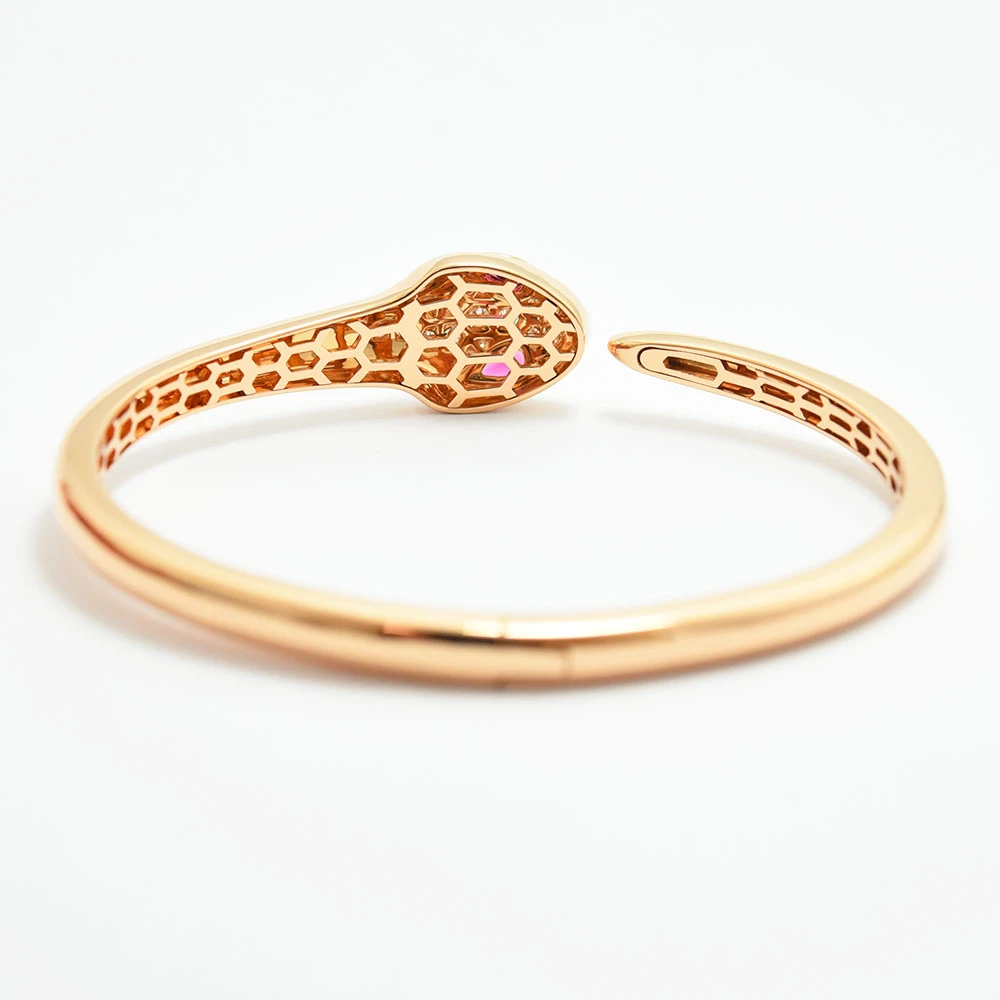 Bvlgari Bracelet Serpenti BVLGARI Bangle Snake Diamond Tourmaline K18PG 750