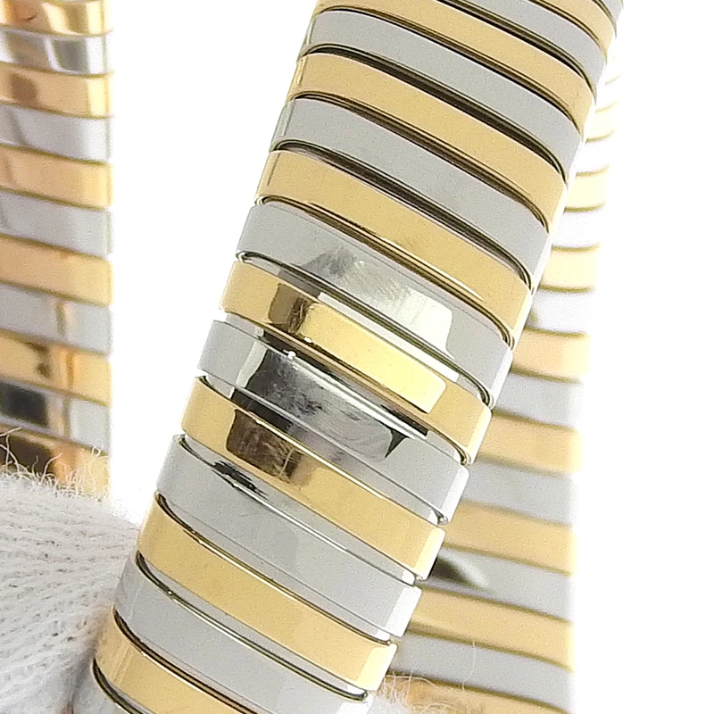 Bvlgari Serpenti Tubogas Single Spiral White Diamond Dial Stainless Steel/Rose Gold Womens Watch