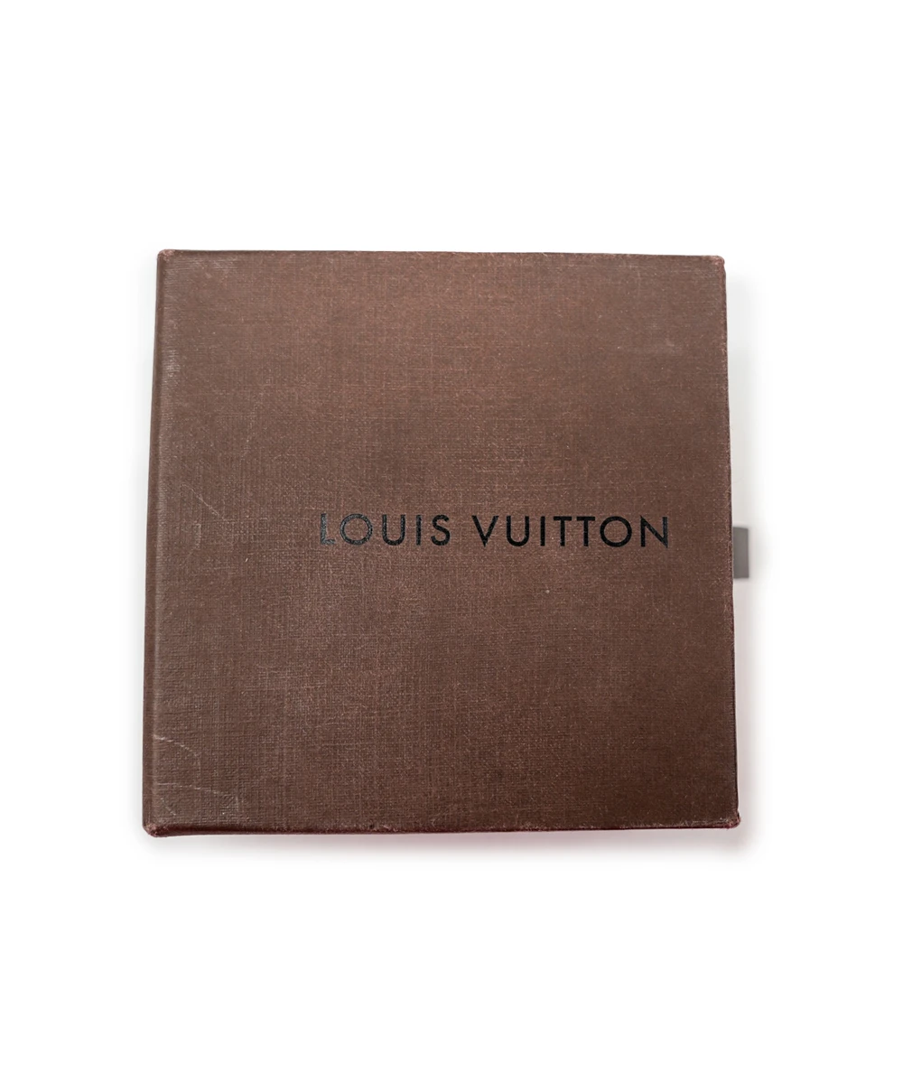 Louis Vuitton ID Chain Gold Plated Hoop Earrings with LV Monogram Logo in Silver
