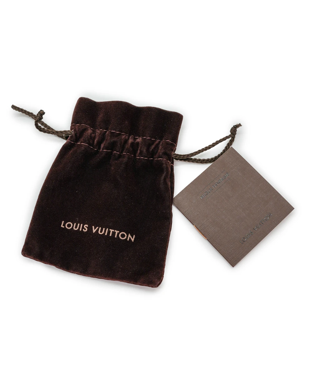 Louis Vuitton ID Chain Gold Plated Hoop Earrings with LV Monogram Logo in Silver