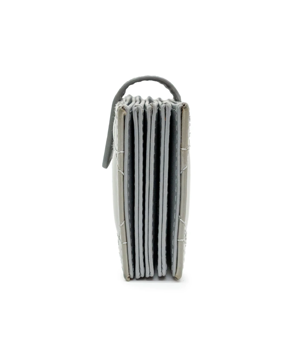 Dior Grey Cannage Patent Leather 5 Gusset Card Holder