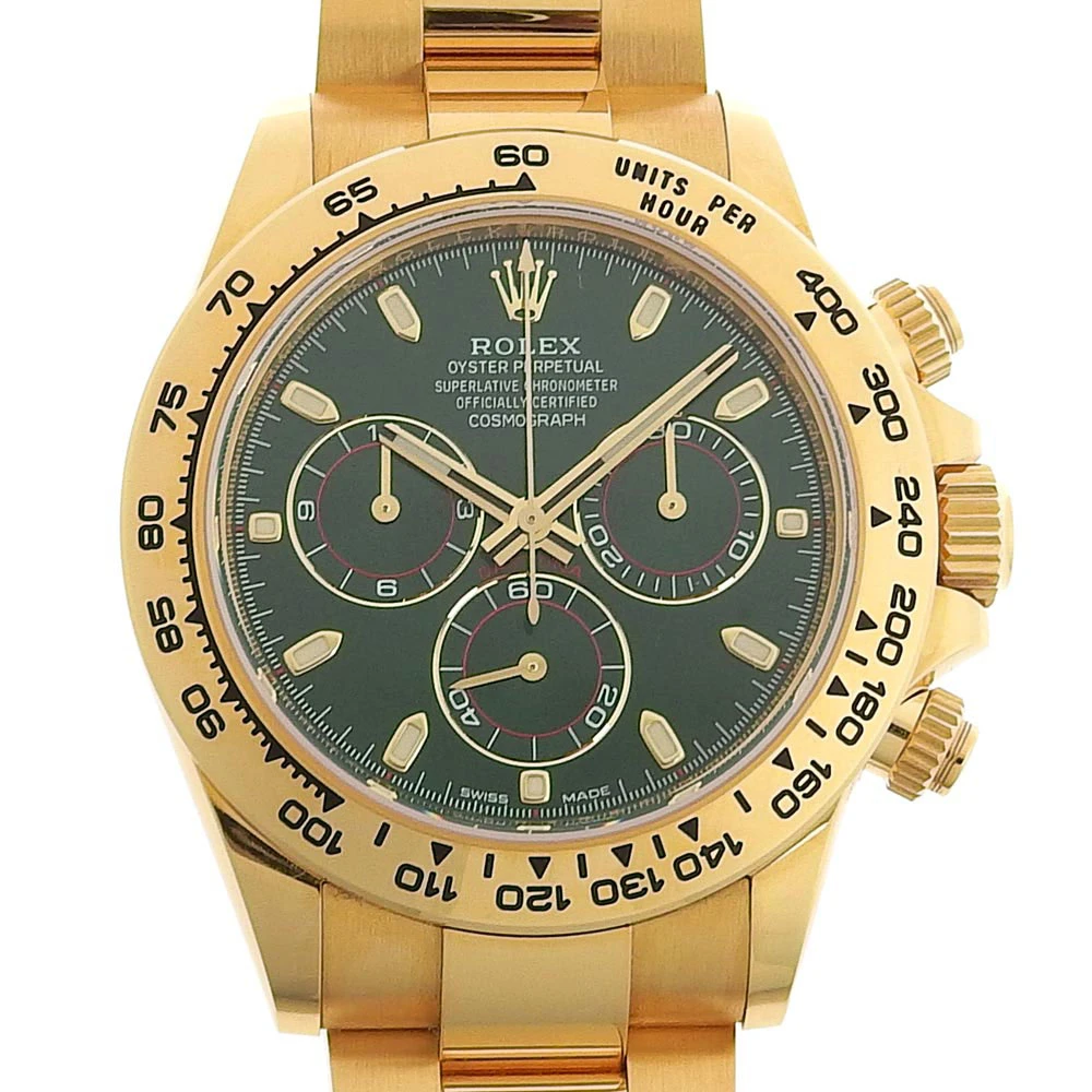 Rolex Daytona Mens Automatic Watch Green Dial Solid Gold 116508
