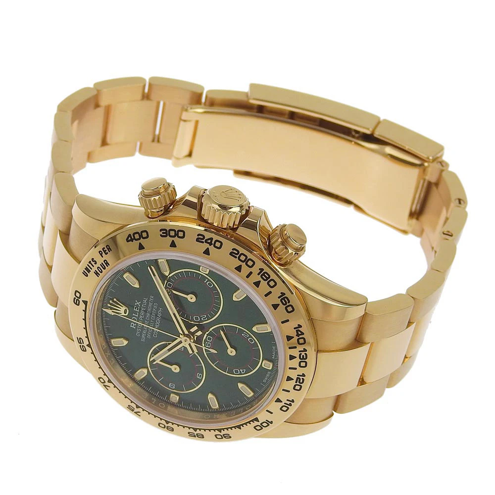 Rolex Daytona Mens Automatic Watch Green Dial Solid Gold 116508