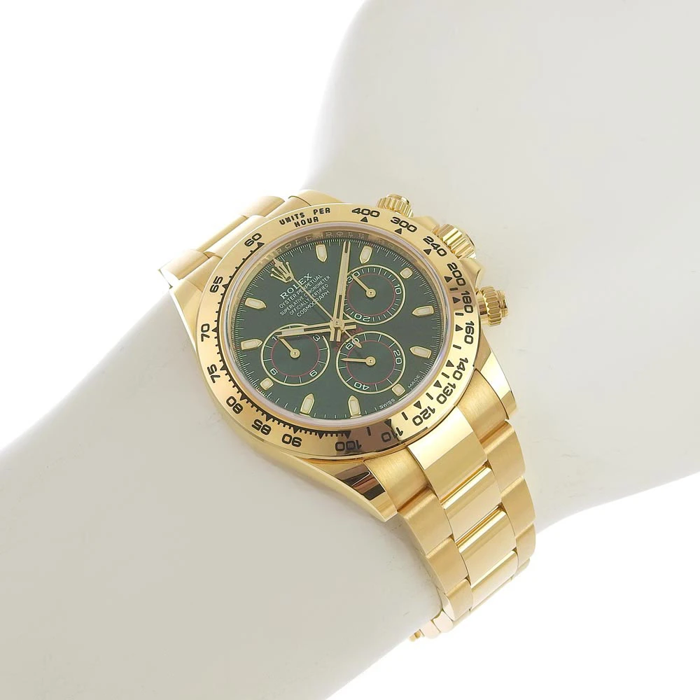 Rolex Daytona Mens Automatic Watch Green Dial Solid Gold 116508